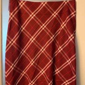 Red Burberry Skirt